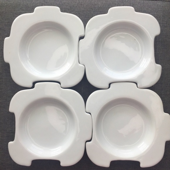 🧩Set/4 CB2 puzzle pieces hors d’oeuvres plates🧩
